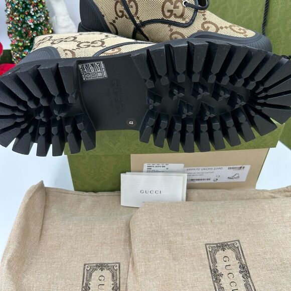 Men’s Gucci maxi GG combat boots lug soles size 13 made in Italy - Picture 4 of 7